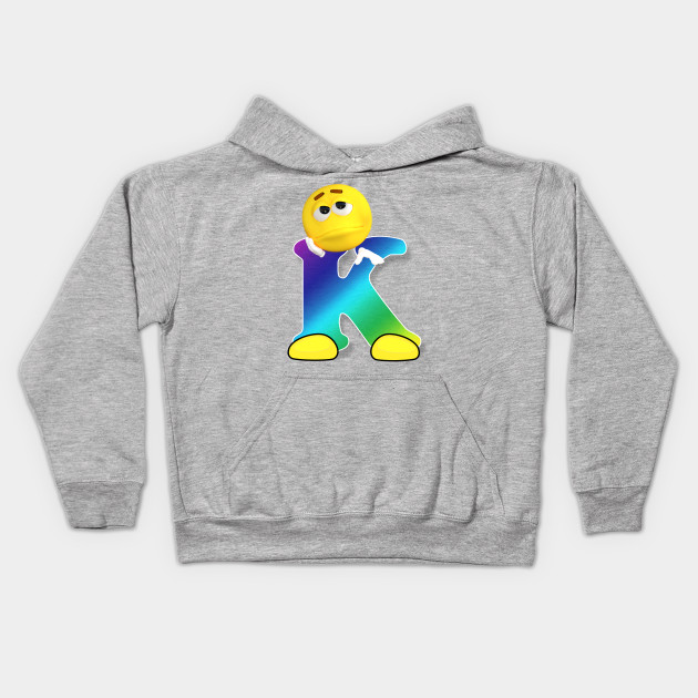 Letter K Alphabet Smiley Monogram Face Emoji Shirt for Men Women Kids